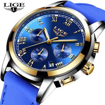 

LIGE Watches Men Sport Waterproof Date Analogue Quartz Men's Watches Chronograph Business Watches For Men Relogio Masculino+Box