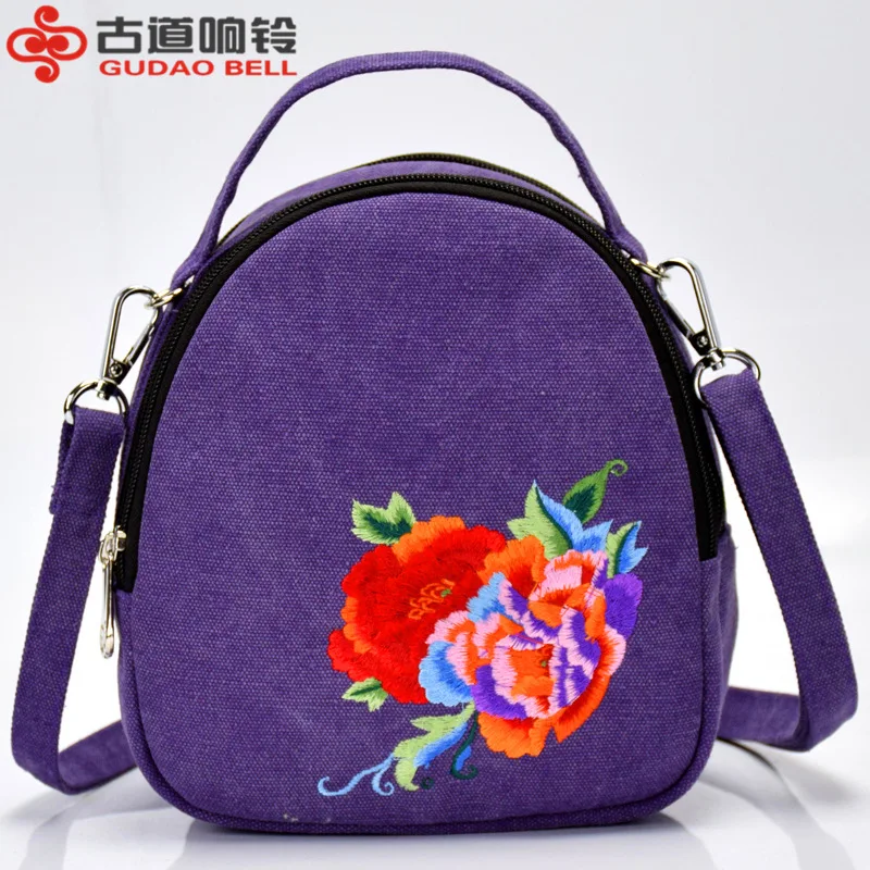 Новая стильная сумка с вышивкой в этническом стиле, парусиновая вышитая сумка в китайском стиле, женская сумка через плечо