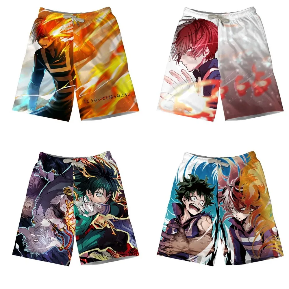 

My Hero Academia Board Shorts Midoriya Izuku Print Teenager Men's Quickdrying Surfing Beach Trunks Pants Sports Modal Streetwear