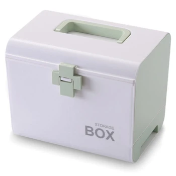 

Hot Medicine Box First Aid Box Storage Box Plastic Container First Aid Box Portable Multi-Layer Large Capacity Storage Storage B