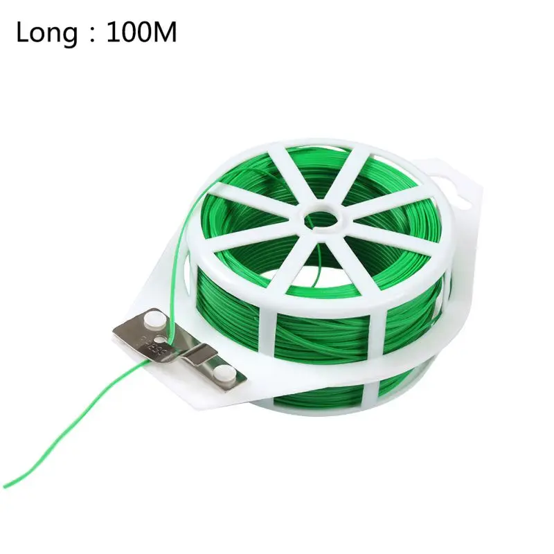 20 Вт, 30 Вт, 50/100 м завод зажим для проволоки с Резак Прочный Зеленый проволока с покрытием для садоводства офис многоразовые жильный кабель с слайсер - Цвет: XL