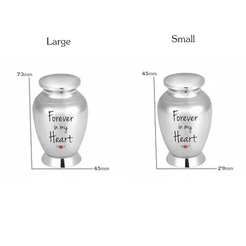 

LHP180 2 Size Mini Cremation Urn Hold Pet/Human Ashes,Forever in my heart Keepsake Locket Jewellery Ashes Urn