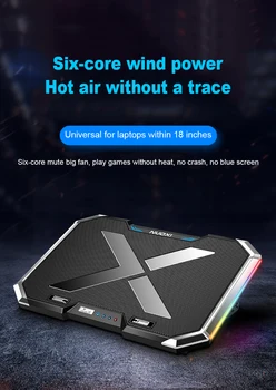 

Laptop Cooler Laptop Cooling Pad Notebook Gaming Cooler Support With Six Fan and 2 USB Ports for 11-17inch Laptop Stand Notebook