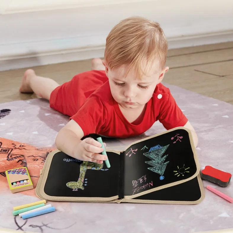 

NUKied Children ENLIGHTEN Chalk Blackboard Small Drawing Book Color Graffiti Baby Portable Doing Homework Cognitive with Numbers