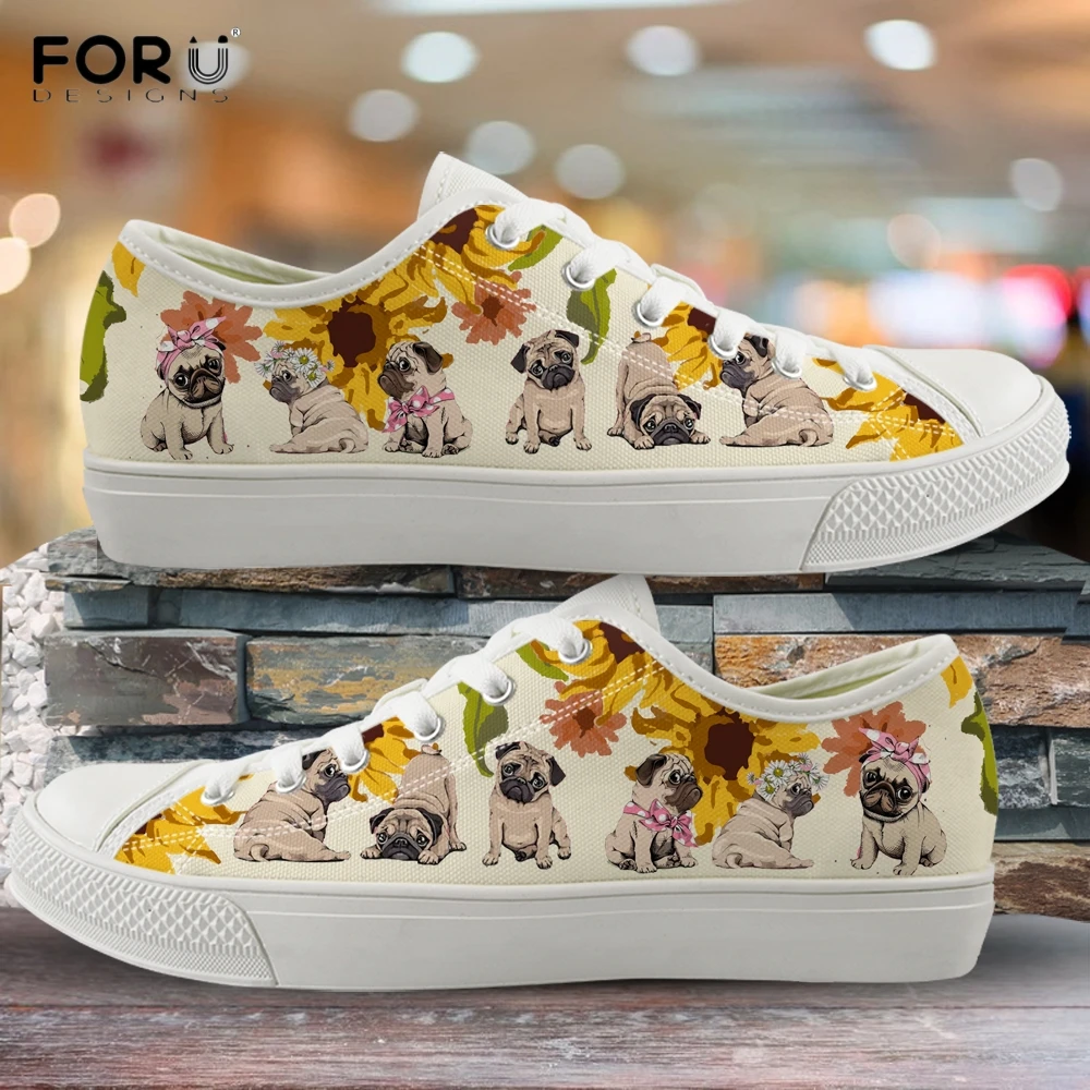 FORUDESIGNS женские кроссовки с рисунком мопса; цвет желтый; Новинка года; сезон весна-осень; обувь с низким берцем; светильник; женская обувь - Цвет: HMFA901Z39