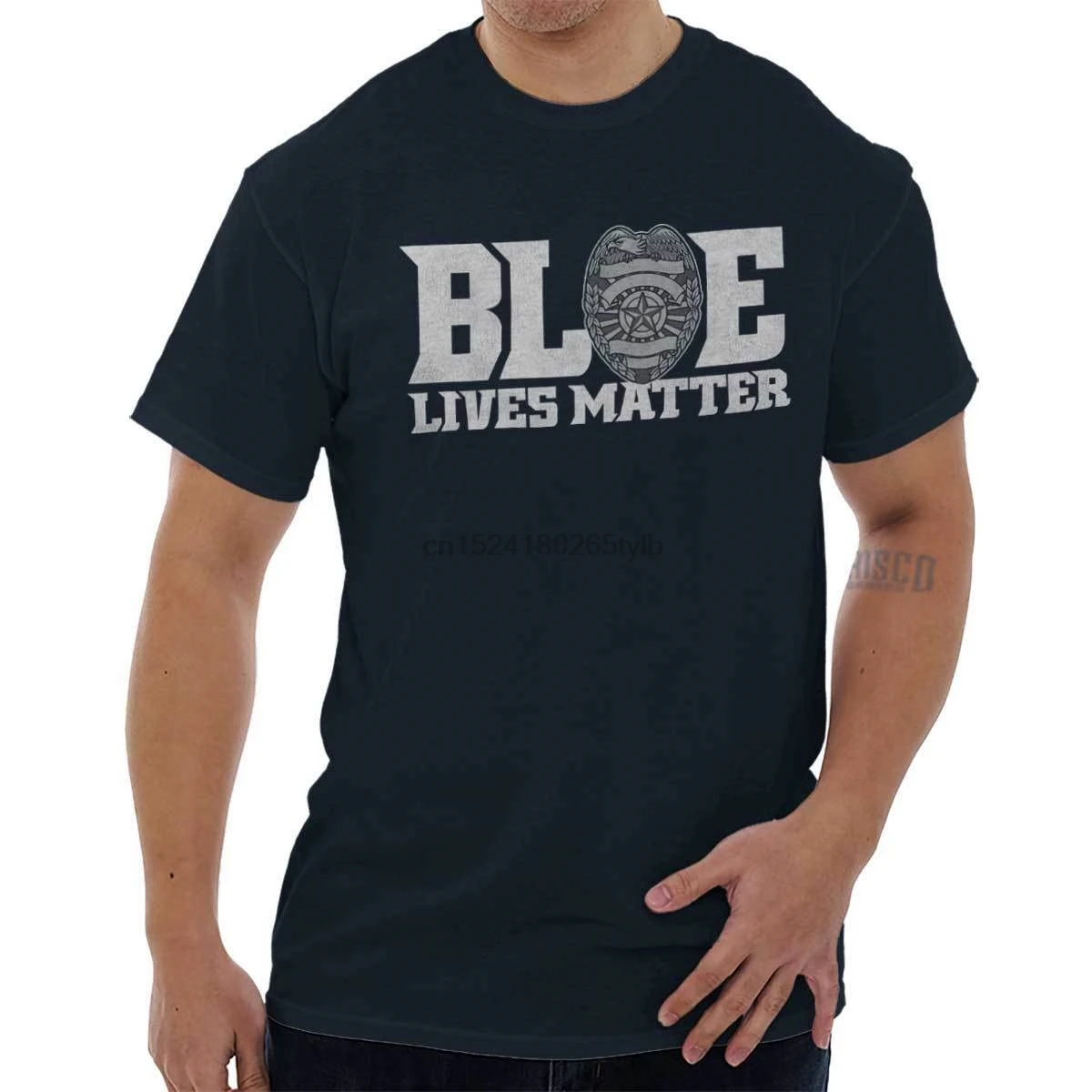 Поддержка Blue Lives материя полицейский значок защиты и обслуживания женская
