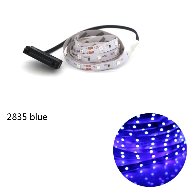 blue Сверх низкая цена интерфейс SATA 2835 RGB Светодиодные полосы монохромный свет 60 светодиодный s/m монохромная Диодная лента полный комплект для компьютерный корпус для ПК - Испускаемый цвет: blue