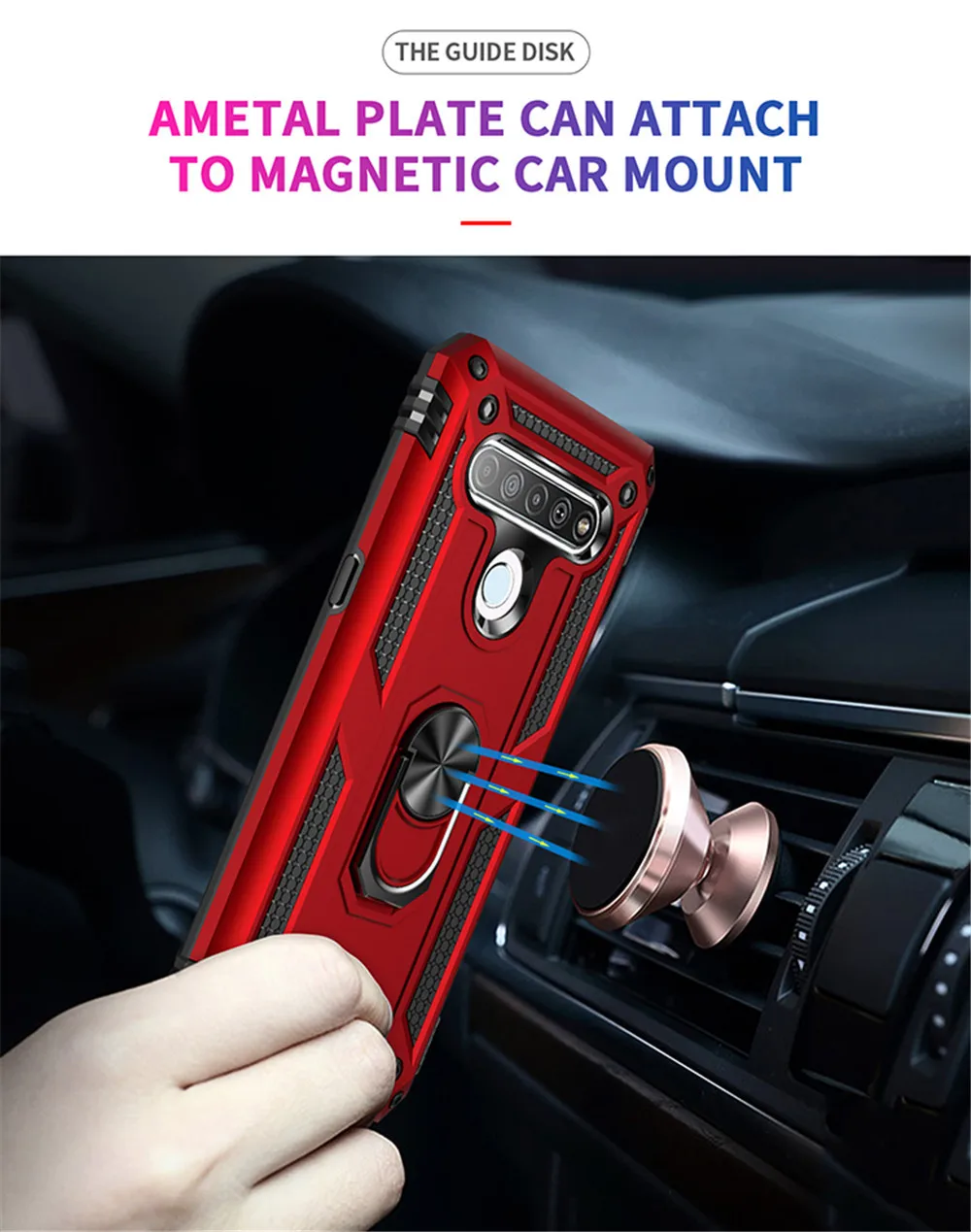 mobile phone cases with card holder for LG K61 Case Q61 Cover Armor Rugged Military Shockproof Car Holder Ring Case for LG Q61 Q630 K61 K 61 LGK61 6.53" LMQ630EAW water pouch for phone