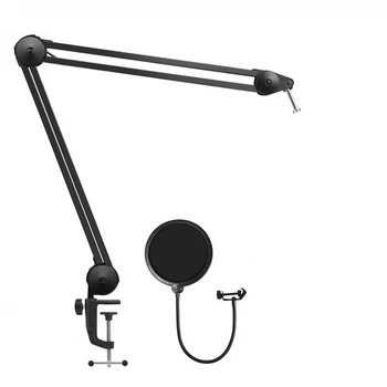 

Adjustable Micro-phone Arm Heavy Duty Micro-phone Stand with Mic Filter For Voice Recording