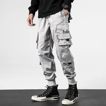 

Cargo Pants Men Multi-pocket Mens Pants Elastic Waist Harem Pant Hip Hop Casual Loose Ankle-Length Pants