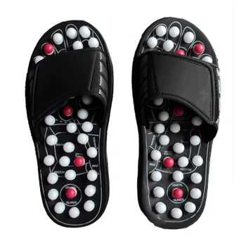 

Acupuncture Healthy Relaxation Man and Women One Pair Foot Slipper Sandals Reflex Stress Rotating Foot Massage Shoes