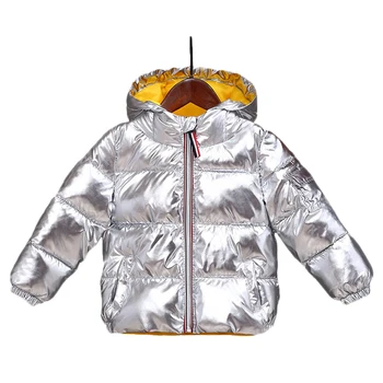 

2019 ins Winter jacket kids autumn girls parka black gold silver down jacket for boys hooded jacket snowsuit children's clothing