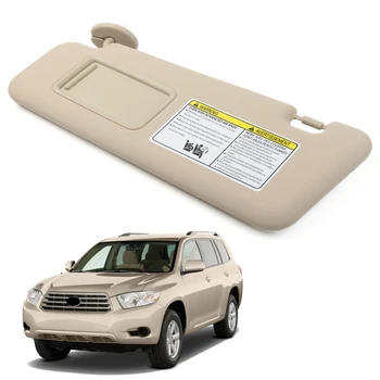 

Beige Car Sunvisor Sunshade Sun Shield Left Side For Toyota Highlander 2008 2009 2010 2011 2012 2013 w/ Vanity Light