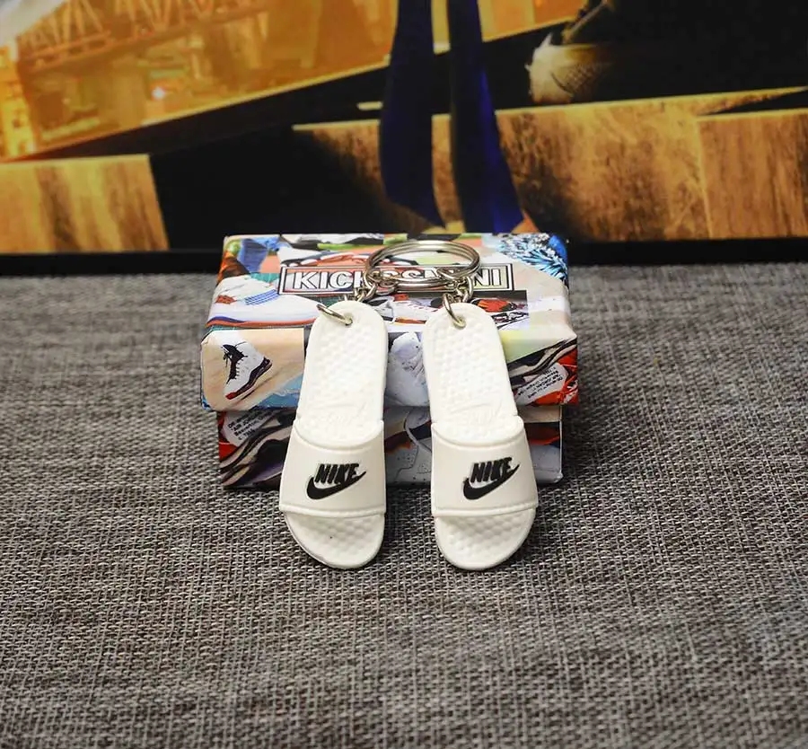 a pair w box DIY 3D тапочки брелок плесень рюкзак ювелирные изделия креативный подарок на день рождения Брелки для пар - Цвет: a pair w box