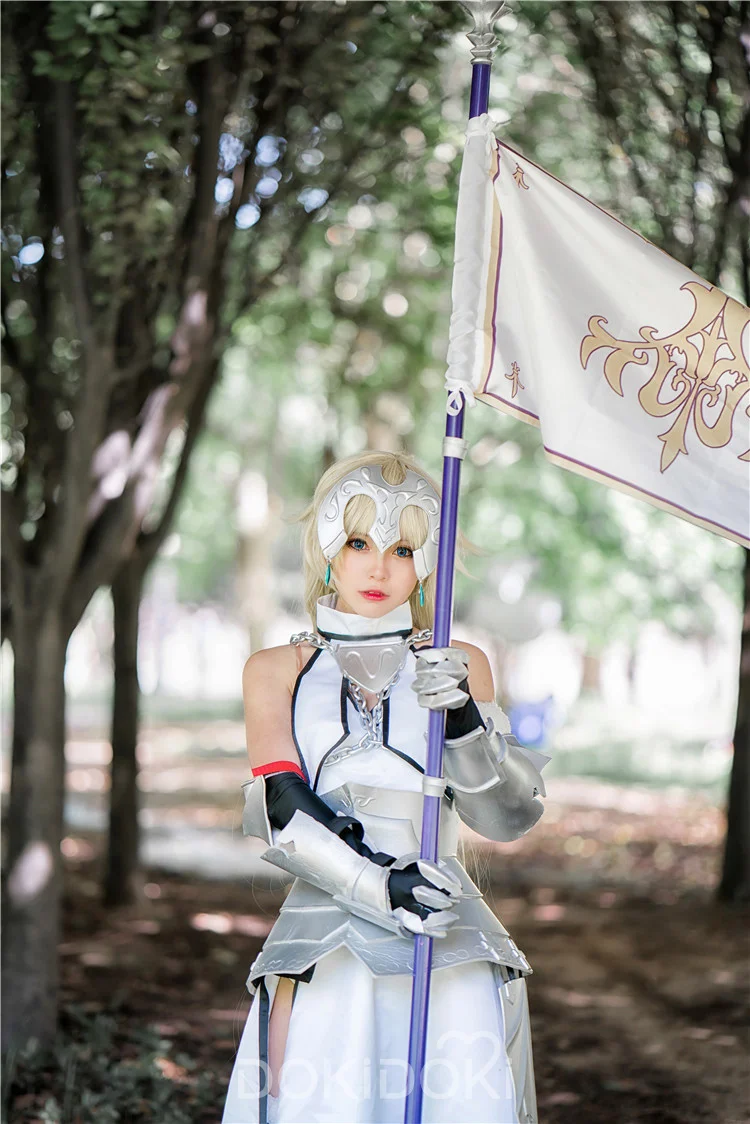 DokiDoki-R, игра Fate/Grand Order, Жанна д 'Арк, костюм для косплея, Fate cosplay Joan of Arc, белый костюм на Хэллоуин