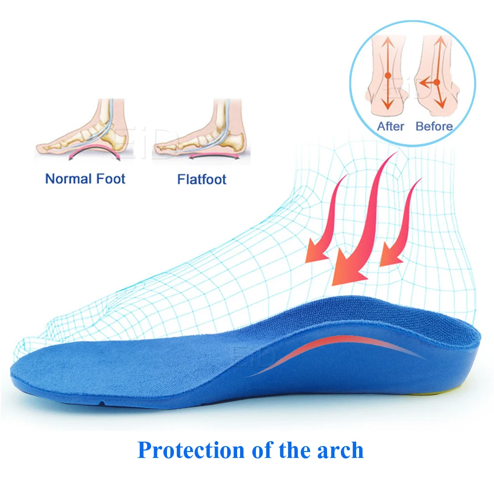 Детские ортопедические стельки для детской обуви с плоской подошвой, поддержка свода стопы, ортопедические подушки, коррекция, уход за здоровьем ног, ортопедические стельки