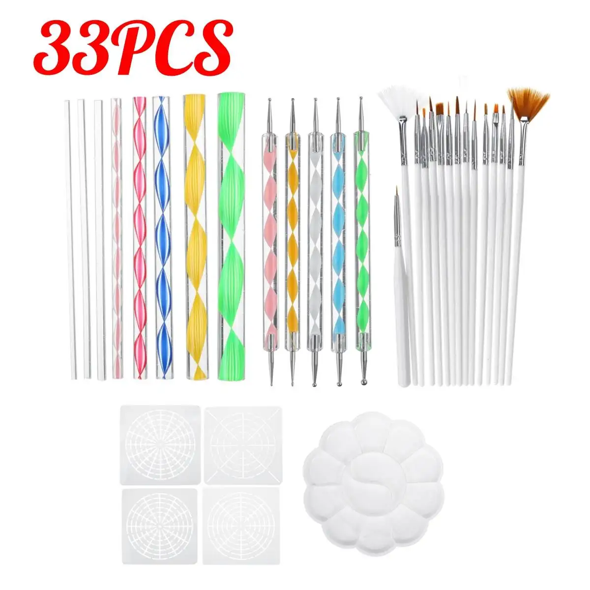 33pcs Mandala Dotting Tools Set Painting Rocks Stencil Graffiti Embossing  Kit for Painting Rocks DIY Tools and Mandella Art - AliExpress