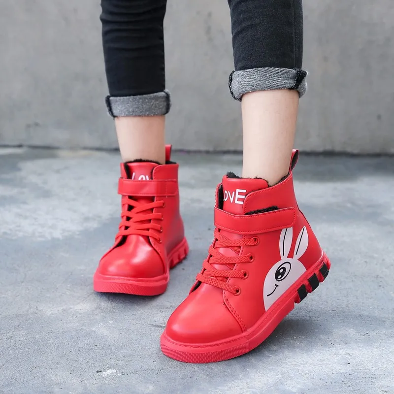 

[Today Open Grab] Winter Girls Hight-top Martin Boots plus Cotton CHILDREN'S Shoes Anti-slip Princess Shoes