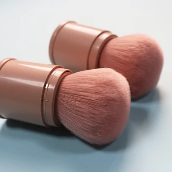 

FB Style Telescopic Pink Soft Synthetic Fiber Powder Blusher Kabuki Makeup Brush with Cover for Travel