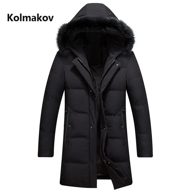 

2019 new arrival winter high quality men's fox fur collar down jackets ,90% white duck down hooded jackets men,M-3XL