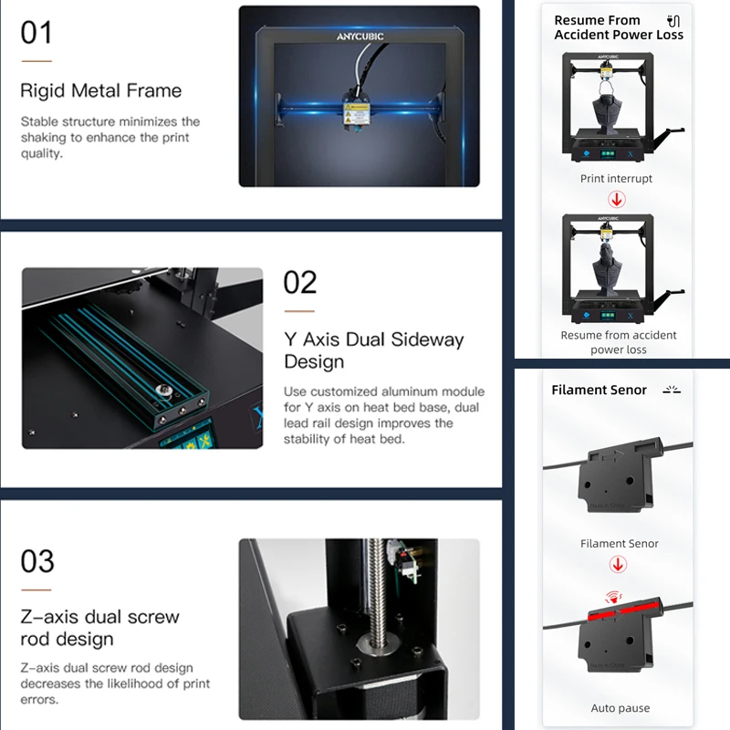 ANYCUBIC 3D Принтер 4Max Pro Большой Плюс Размер FDM Impresora 3d Diy комплект Модульная