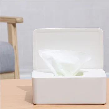 

Wet Tissue Box Plastic Wet Tissues Baby Tissue Box With Lid Automatically Pop Up Home Dustproof Desktop Sealed Paper Storage Box