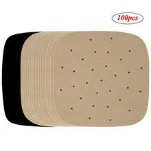 100Pcs/lot Air Fryer Liners Round Square Non Stick Baking Barbecue Papers Mat for Grill /Steaming/Barbecue Kitchen Accessories