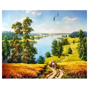 

Coloring Painting Plain Trail DIY Digital Oil Painting Floral Landscape Handmade Oil Color Decorative Painting Framed