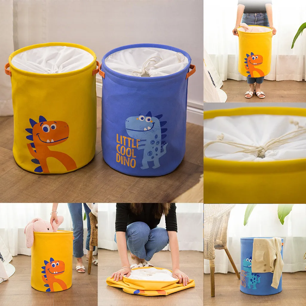 Eva Double Thickness Cartoon Cloth Art Folding Toy DirtyClothes Storage Basket
