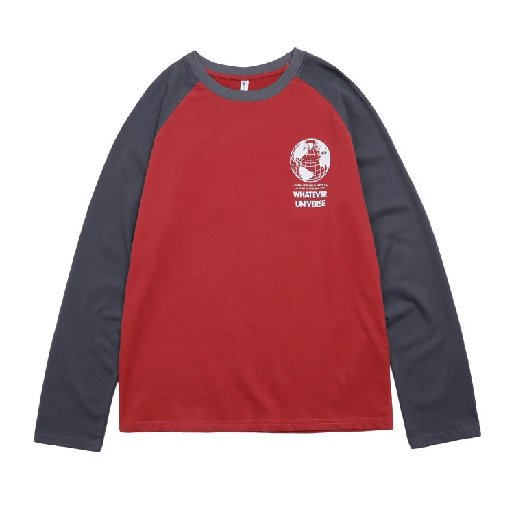 Оригинальная Футболка с рукавами реглан в стиле хип-хоп, свободная футболка с длинными рукавами и принтом
