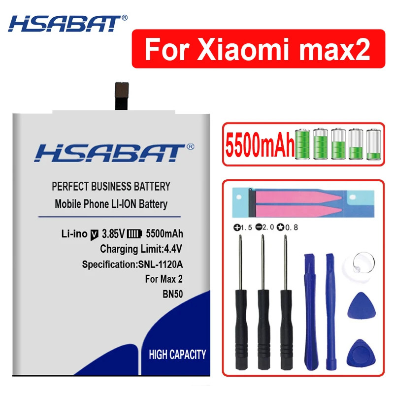 HSABAT 5500 мА/ч, BN50 Батарея для Xiaomi max2