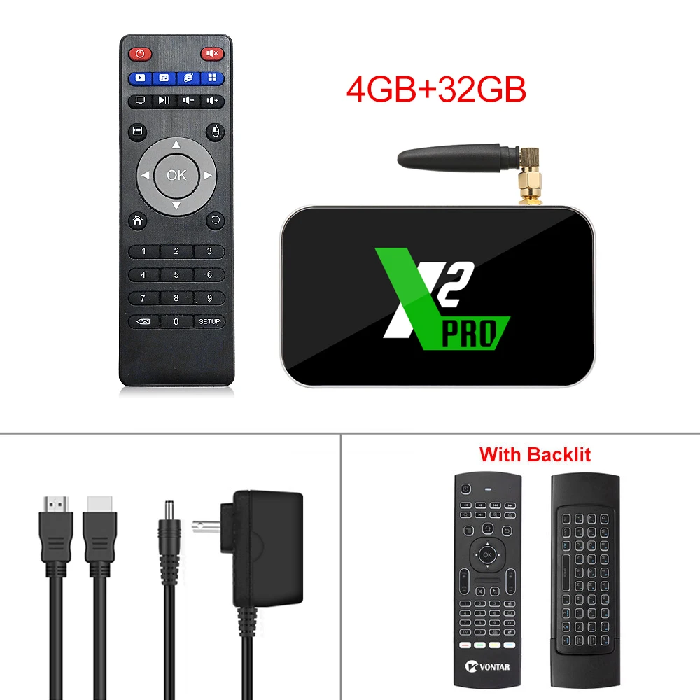 4GB 32GB MX3 X2 Pro Smart tv Box 4 Гб ram DDR4 32 ГБ Android 9,0 tv Box S905X2 X2 cube 2 Гб 16 Гб медиаплеер 2,4G/5G WiFi 1000M 4K PK Ugoos x2 - Цвет: 4GB 32GB MX3