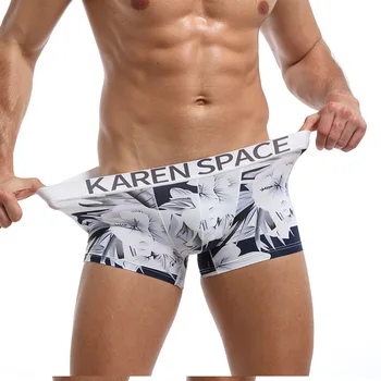 

Men's Underwear Low Waist Boxers Viscose Fiber Summer Thin Moderate Elasticity Fashion Boxer Trunks Men's Printing Underpants