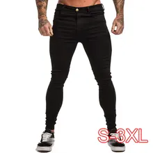 Мужские облегающие джинсы, эластичные, не потрепанные черные джинсы, мужские, Супер спрей на растягивающиеся джинсовые штаны, стандартный европейский размер