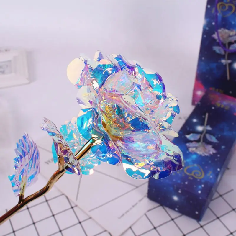 Populaire 24K Folie позолоченная Золотая Роза Bloemen Met Подарочная коробка Voor Vrouwen Meisje Bruiloft