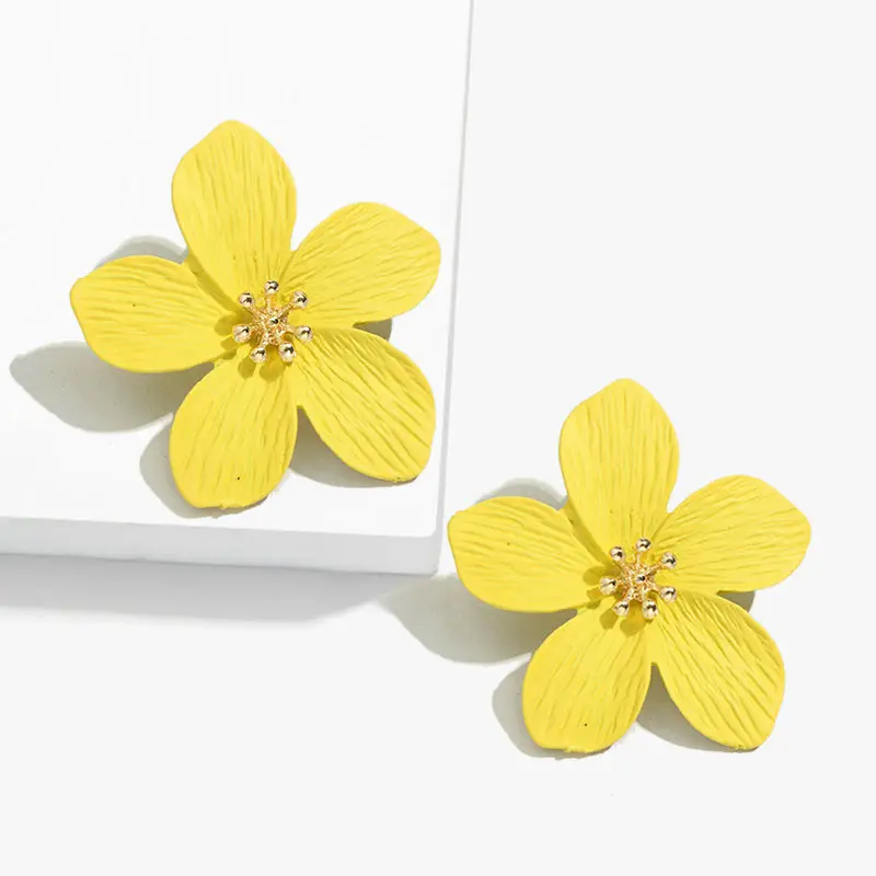 Flatfoosie летнее желтое украшение в виде цветка Эффектные серьги для женщин ручной работы висячие Висячие серьги Свадебные женские украшения