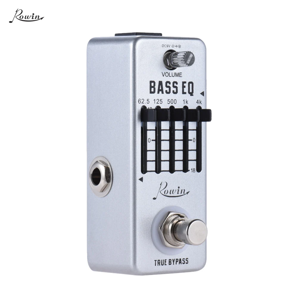 Rowin Bass Guitar Equalizer Effect Pedal 5-Band EQ Aluminum Alloy Body True Bypass Accessories Parts | Спорт и развлечения