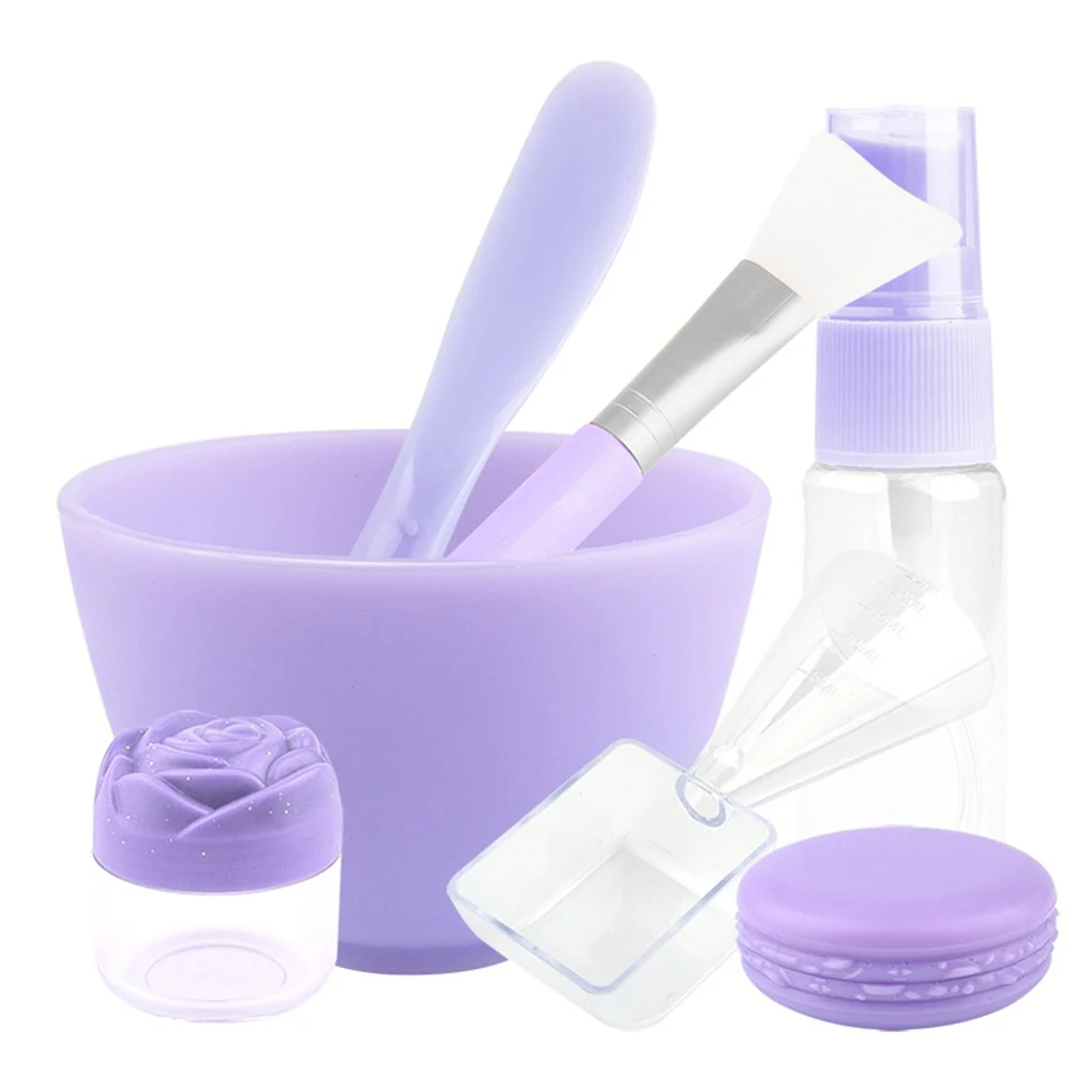 

7PCS/Set Plastic DIY Facial Beauty Mask Bowl Women Ladies Cosmetic Tool Mixing Spong Brush Stick Brush Set