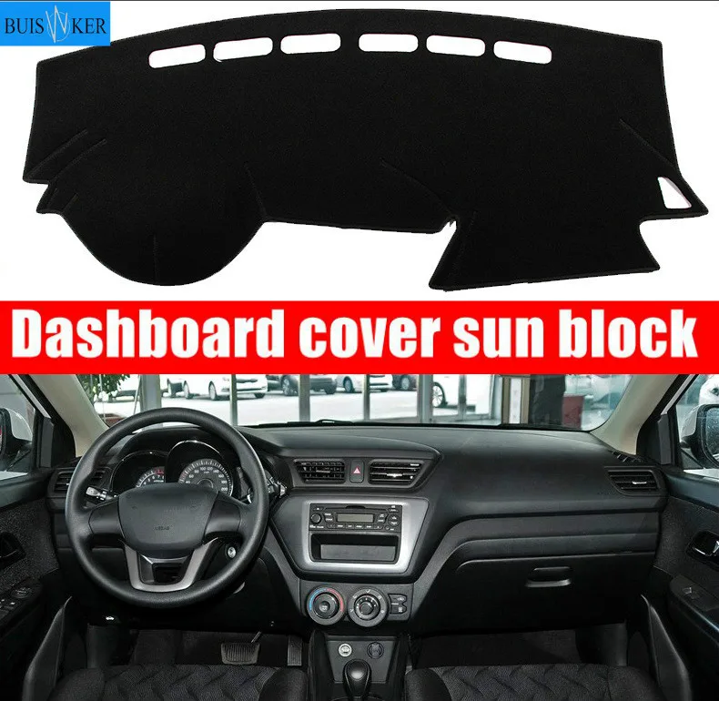 

For Kia K2 Rio 3 2012 2013 2014 2015 2016 2017 Dashboard Cover Sun Shade Non-slip Dash Mat Pad Carpet Car Stickers Accessories