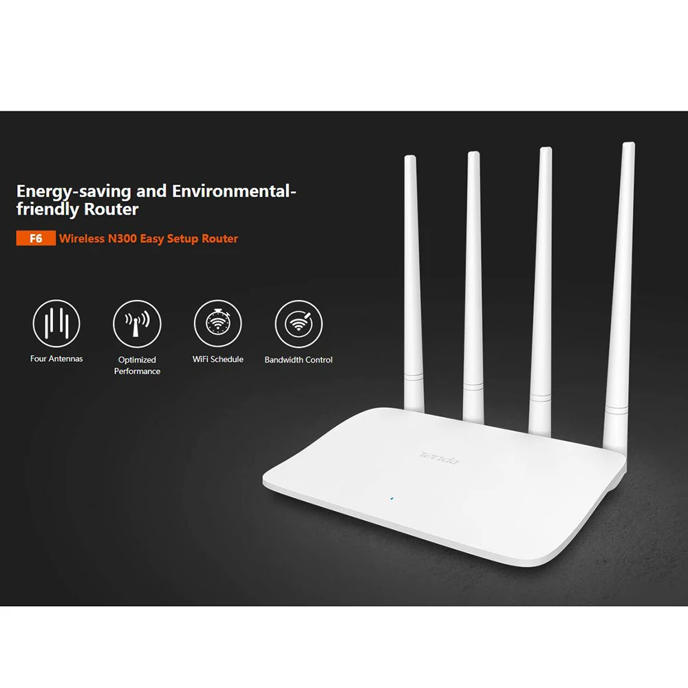 Английский и русский Tenda F6 маршрутизатор беспроводной Wi-Fi 300Mpbs легко настроить домашние роутеры с 4 внешними 5db антеннами MIMO простой
