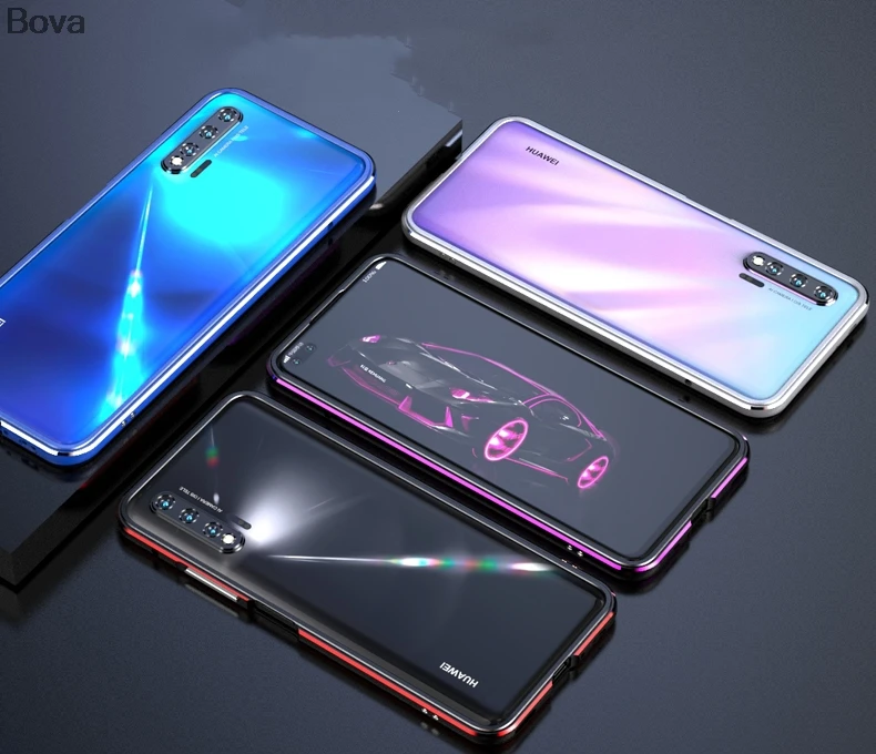 Чехол для huawei Nova 6 роскошный Ультратонкий алюминиевый бампер для huawei Nova6 4G 5G+ 2 пленки(1 передняя+ 1 задняя
