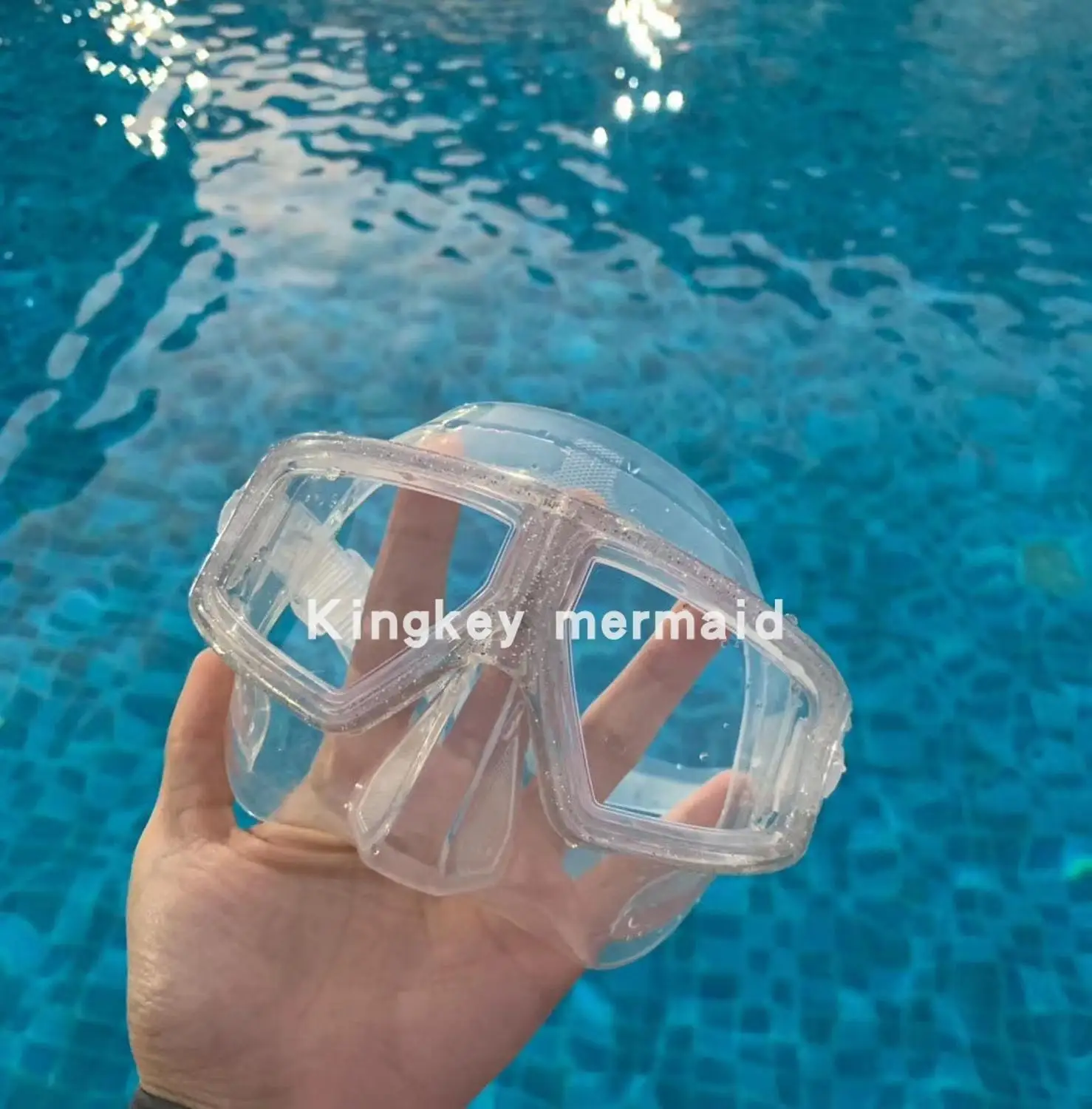 

White transparent mirror mermaid free diving special goddess silver flash Buling flash drilling mirror low volume