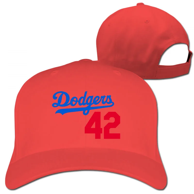 Dodgers 42 бейсбольная кепка для мужчин и женщин, Кепка-Дальнобойщик, модная Регулируемая Кепка - Цвет: 1-Red