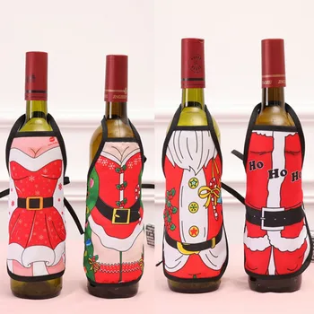 

Christmas Decorations for Home Santa Claus Wine Bottle Apron Snowman Stocking Gift Holders Xmas Christmas Decor New Year 2021