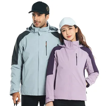 

Hooded Climbing Trekking Windbreaker Fishing Waterproof Jacket Outdoor Hiking Jacket Coat Women Men Warm Large Size Jacket Coat