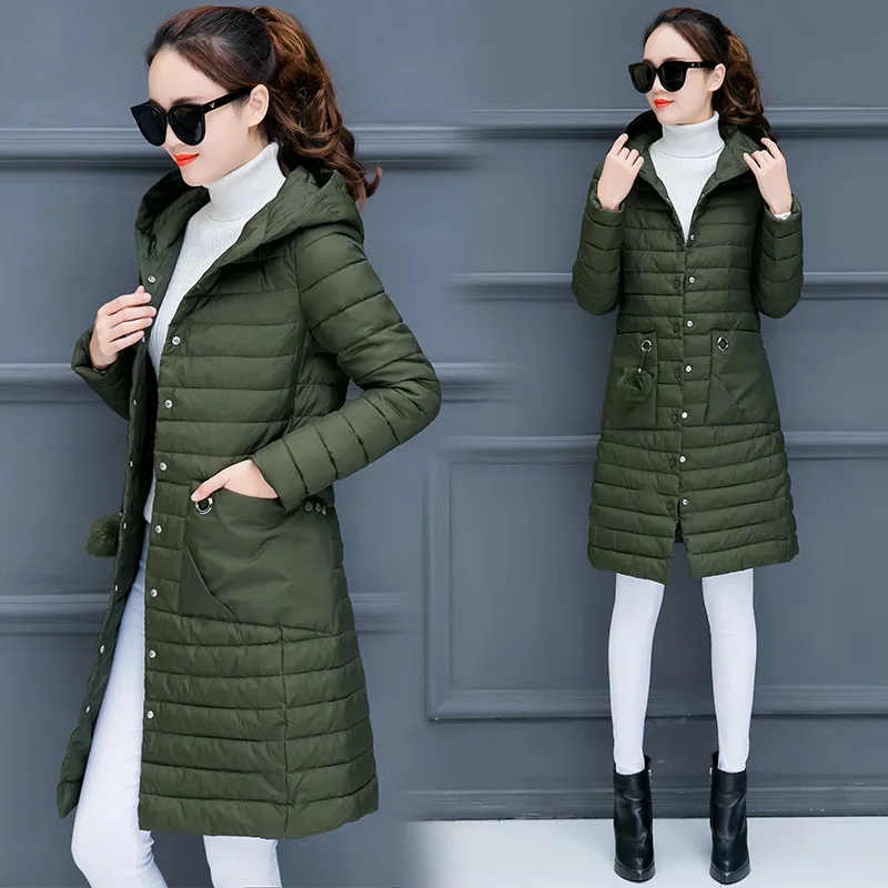 

Cotton-padded Clothes Women's Mid-length over-the-Knee 2018 Winter New Style Thin Cotton-padded Jacket down Cotton Women's Korea