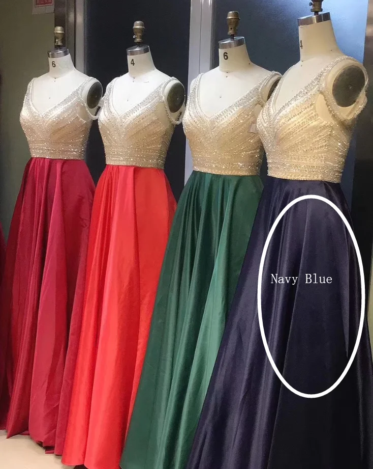 navy blue Бургундские недорогие платья для выпускного вечера, сексуальные платья с v-образным вырезом и открытой спиной, расшитые бисером и блестками, вечерние платья в пол - Цвет: navy blue