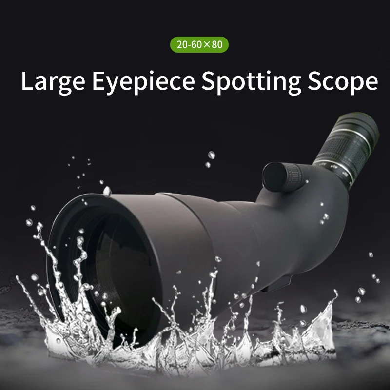 

HD bird watching 20-60x80mm zoom spotting scope for target shooting angled portable telescopes