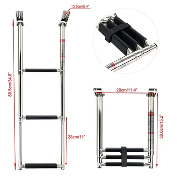 

3 Step 304 Stainless Steel Telescoping Boat Swim Step Ladder