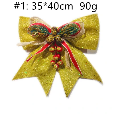 Navidad, большой красивый бант, елочные украшения, Рождественский кулон, рождественские украшения для дома, новогодние украшения - Цвет: 6